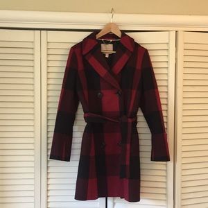 Plaid belted coat